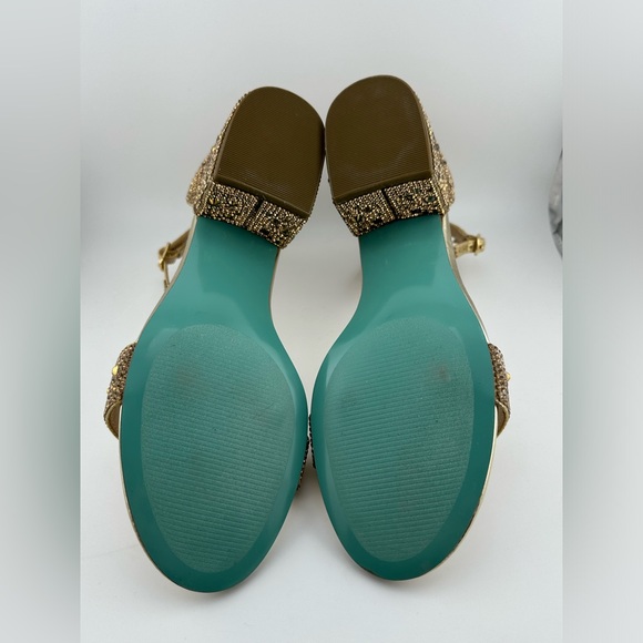 Blue by Betsey Johnson Women's SB-MARI Heeled Gold 8.5 Wide - Picture 2 of 5